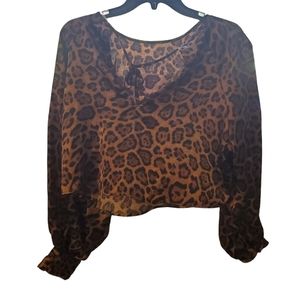 H & M Women's  Cheetah Print Blouse